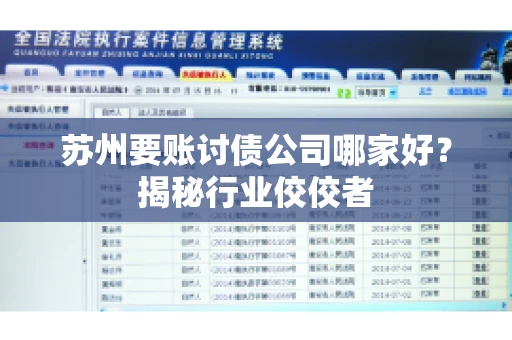 苏州要账讨债公司哪家好？揭秘行业佼佼者