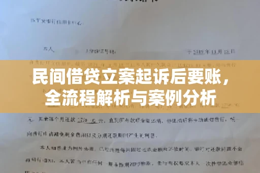 民间借贷立案起诉后要账，全流程解析与案例分析