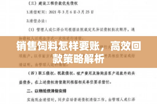 销售饲料怎样要账，高效回款策略解析