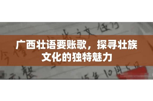 广西壮语要账歌，探寻壮族文化的独特魅力