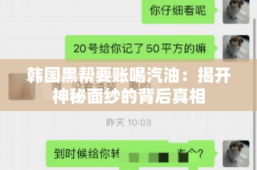 韩国黑帮要账喝汽油:揭开神秘面纱的背后真相 韩国黑帮要账喝汽油:揭开神秘面纱的背后真相