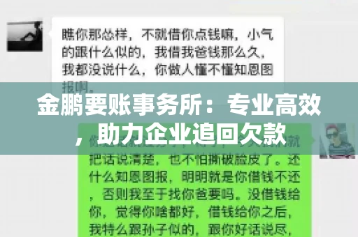 金鹏要账事务所：专业高效，助力企业追回欠款