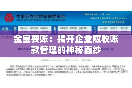 金宝要账：揭开企业应收账款管理的神秘面纱