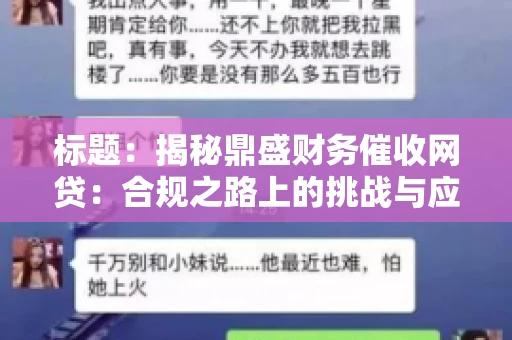 标题：揭秘鼎盛财务催收网贷：合规之路上的挑战与应对
